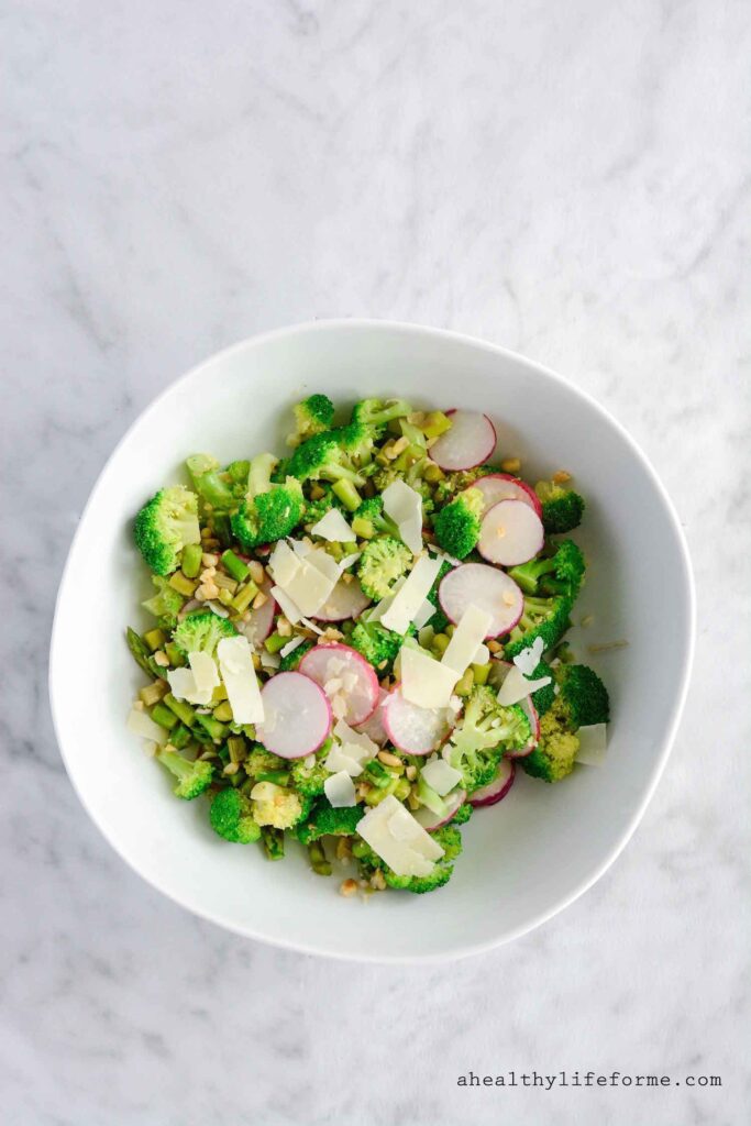 Asparagus Broccoli Salad Gluten Free Healthy Recipe | ahealthylifeforme.com