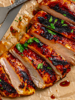 Landscape photo of BBQ chicken recipe.