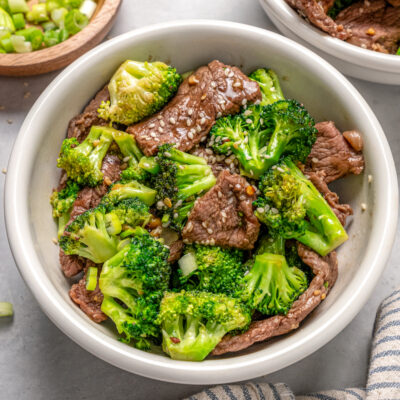 Landscape photo of beef and broccoli recipe.