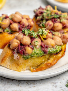 Landscape photo for chickpea bruschetta.