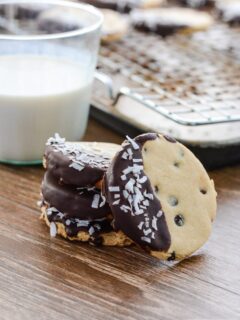 Paleo and Gluten Free Double Chocolate Coconut Shortbread Cookie Recipe | ahealthylifeforme.com
