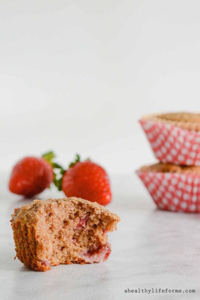 Gluten Free Strawberry Muffin Recipe that is grain free, dairy free, paleo, delicious and moist | ahealthylifeforme.com