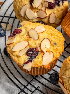 Landscape photo of ricotta muffins.