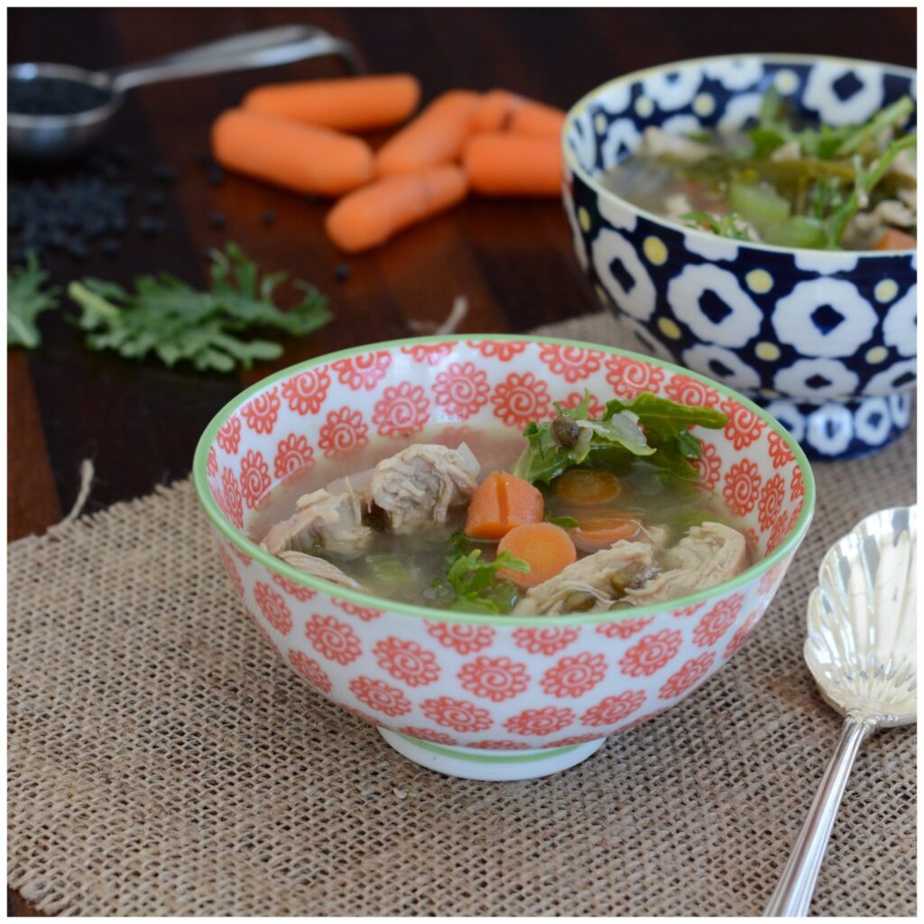 Lentil Kale Chicken Soup Recipe with Amy Stafford at ahealthylifeforme.com Lentil Kale Chicken Soup Healthy Recipe