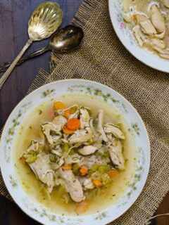 Paleo chicken soup in a bowl.