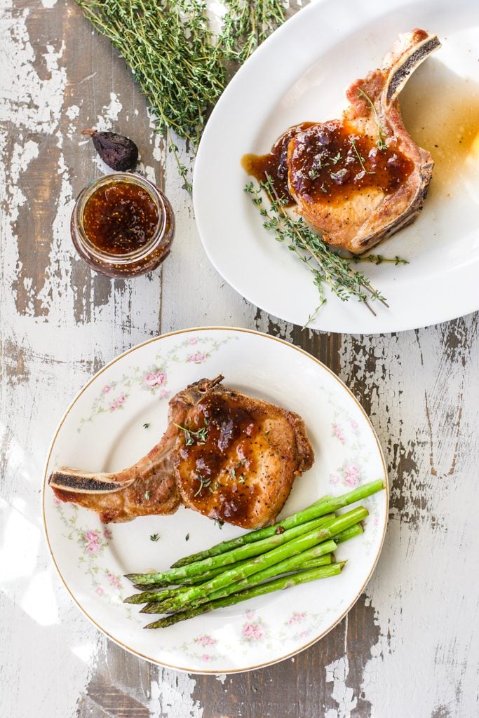 Perfect Valentine's Dinner for Two Pork Chops with Fig Sauce