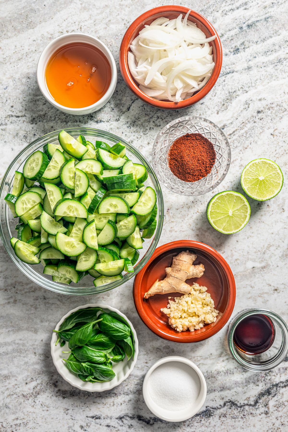 This easy cucumber kimchi recipe with gochugaru pepper and tangy fish sauce is the fastest way to put Korean kimchi on the table for dinner. Ingredients for cucumber kimchi.