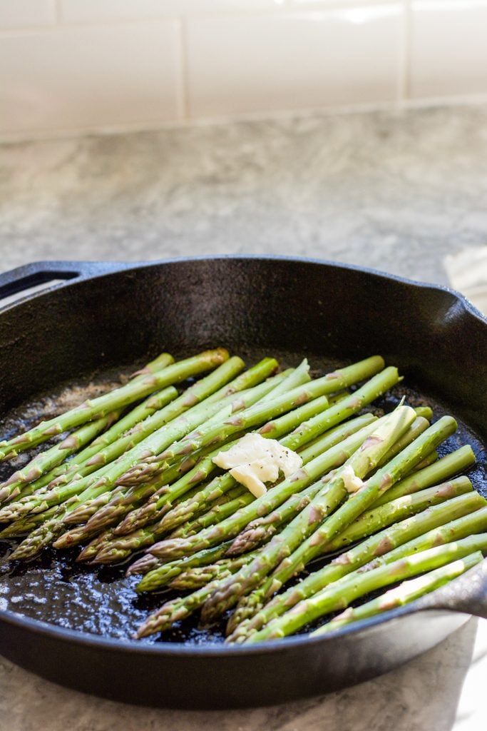 Roasted Asparagus with Butter Salt and Pepper