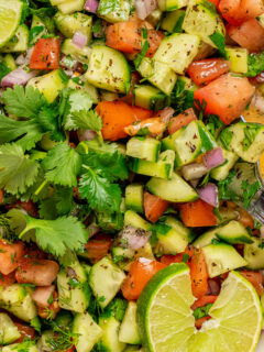 Landscape photo of shirazi salad.