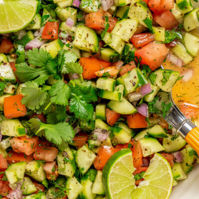 Landscape photo of shirazi salad.