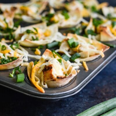 Southwestern Chicken Wonton Cups | ahealthylifeforme.com