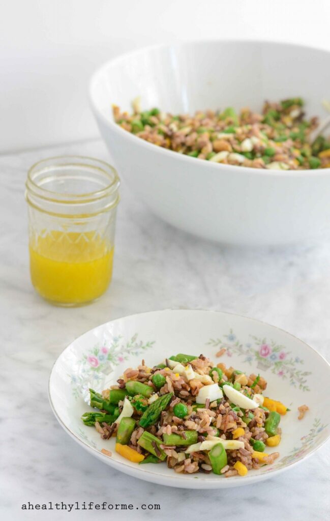 Spring Rice Salad Dairy Free Gluten Free Recipe | ahealthylifeforme.com