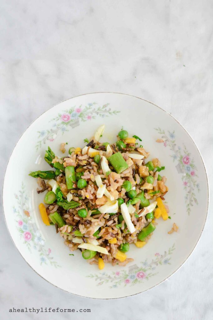 Spring Rice Salad Dairy Free Gluten Free Recipe | ahealthylifeforme.com