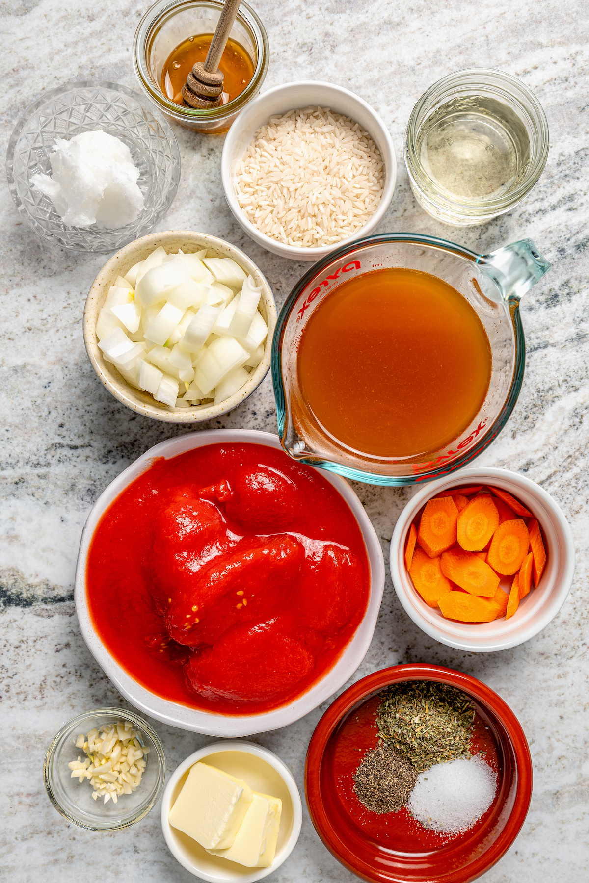 This easy tomato bisque recipe with parmesan and Italian seasoning is a comforting weeknight dinner paired with toasty sliced bread. Ingredients for tomato bisque.